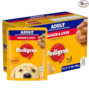 Pedigree Adult Wet Dog Food (Chicken & Liver) — 70 g × 15